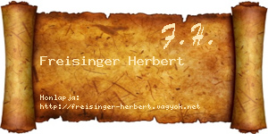 Freisinger Herbert névjegykártya